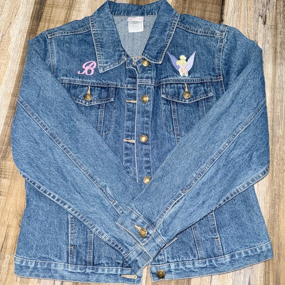 Disney Blue Denim Jacket with Tinkerbell Embroidery
